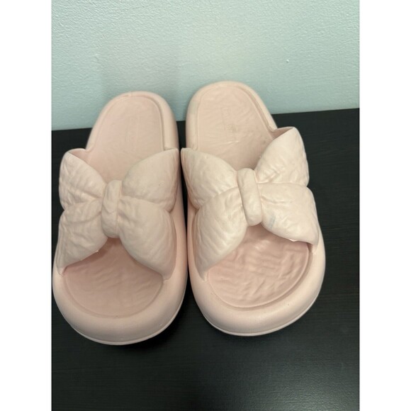Lucky Tug Slippers Women Chic Bow-Knot Design Thick Sole sz 8 and Anti-Slip Pink - Picture 1 of 8